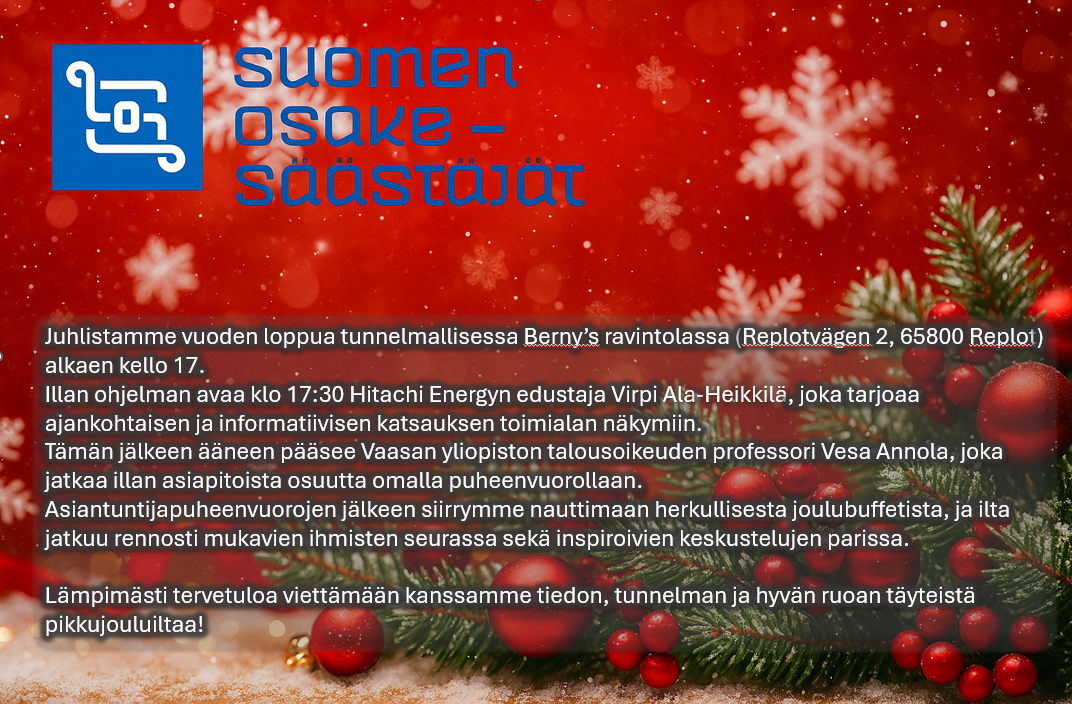 Vaasan Arvopaperisijoittajat: Pikkujoulut